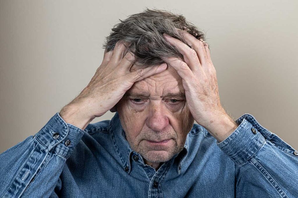 A man experiencing alcohol dementia